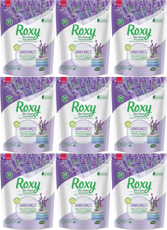 Dalan Roxy Bio Clean Matik Sabun Tozu 800GR Lavanta Bahçesi (9 Lu Set) (234 Yıkama)