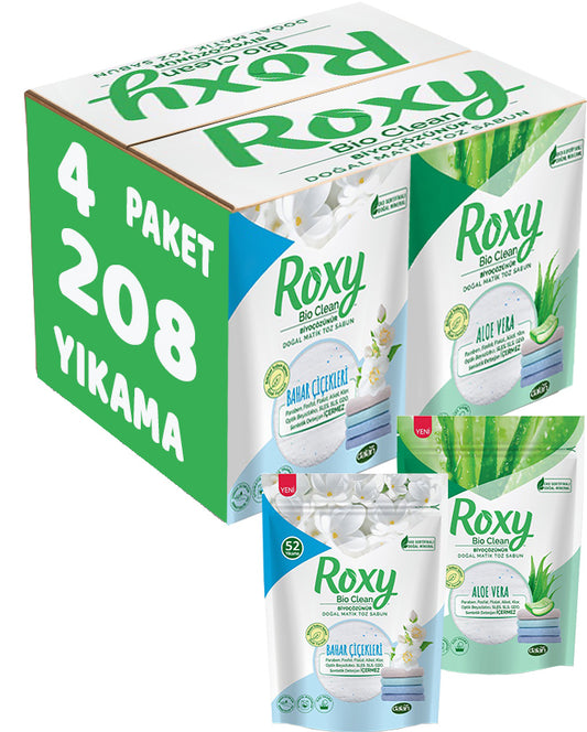 Dalan Roxy Bio Clean Sabun Tozu Karma Set 3.2+3.2Kg:6.4KG Bahar Çiçekleri+Aloe Vera (208 Yıkama)