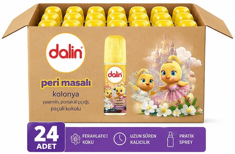 Dalin Bebek Kolonyası 150ML Peri Masalı (Yasemin-Portakal Çiceği-Paçuli Kokulu) (24 Lü Set)