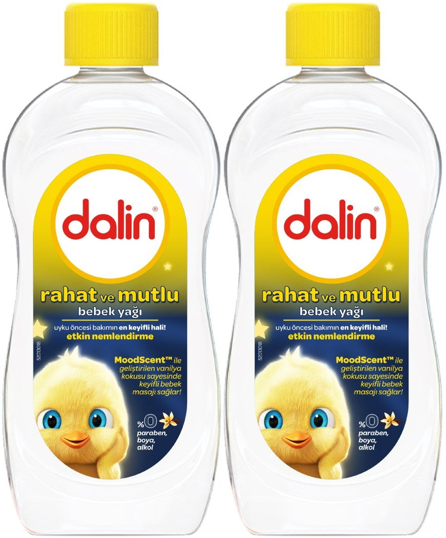 Dalin Bebek Yağı 300ML Rahat ve Mutlu Vanilya Kokulu Nemlendirici (2 Li Set)
