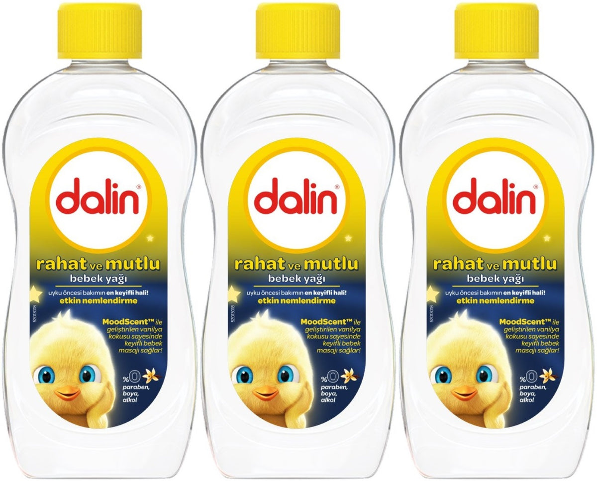 Dalin Bebek Yağı 300ML Rahat ve Mutlu Vanilya Kokulu Nemlendirici (3 Lü Set)