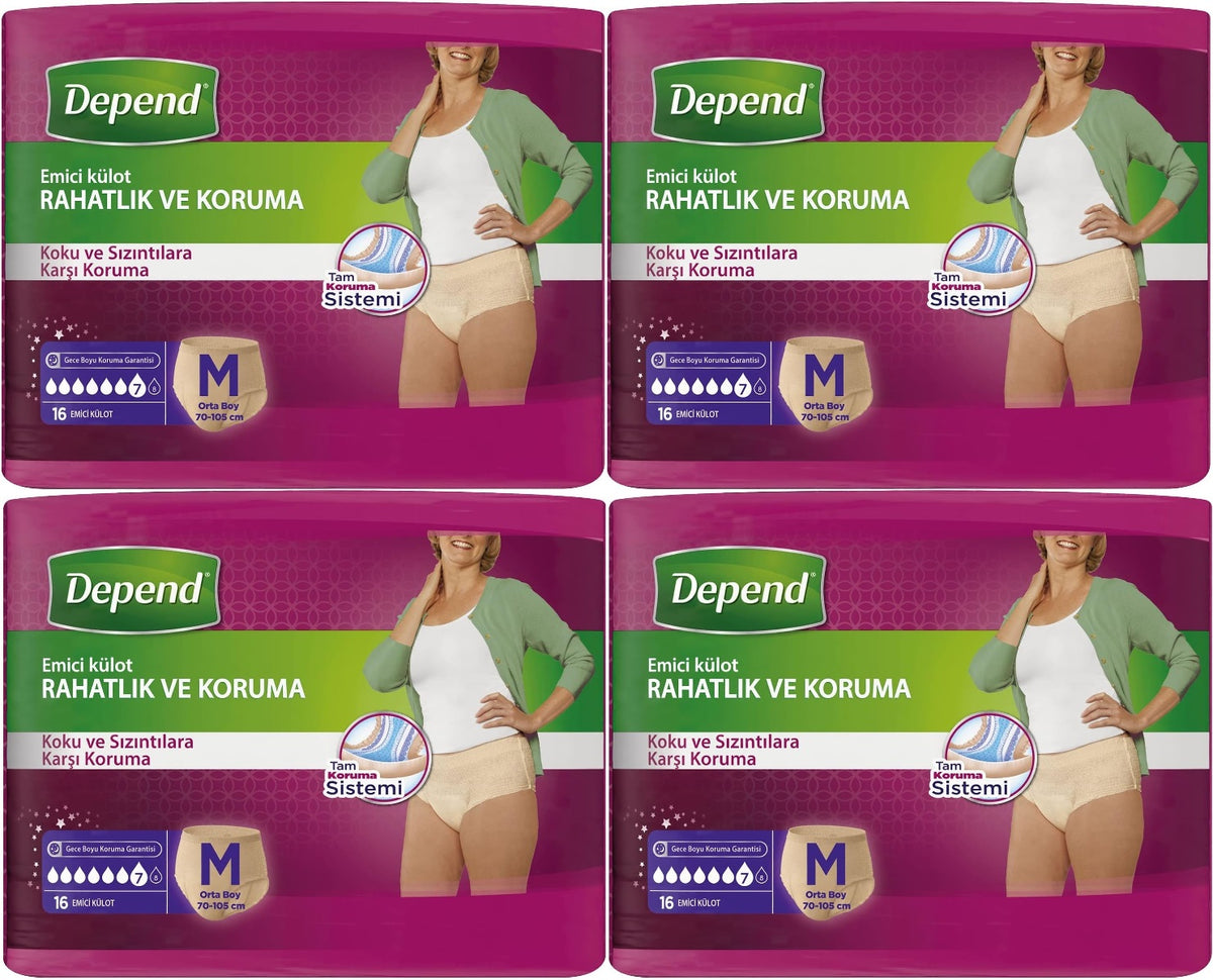 Depend Emici Külot Yetişkin Bezi Avantaj Pk Orta Kadın 64 Adet