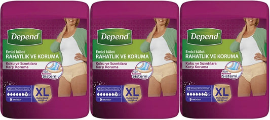 Depend Emici Külot Yetişkin Bezi XL - Extra Büyük Kadın (30 Adet)