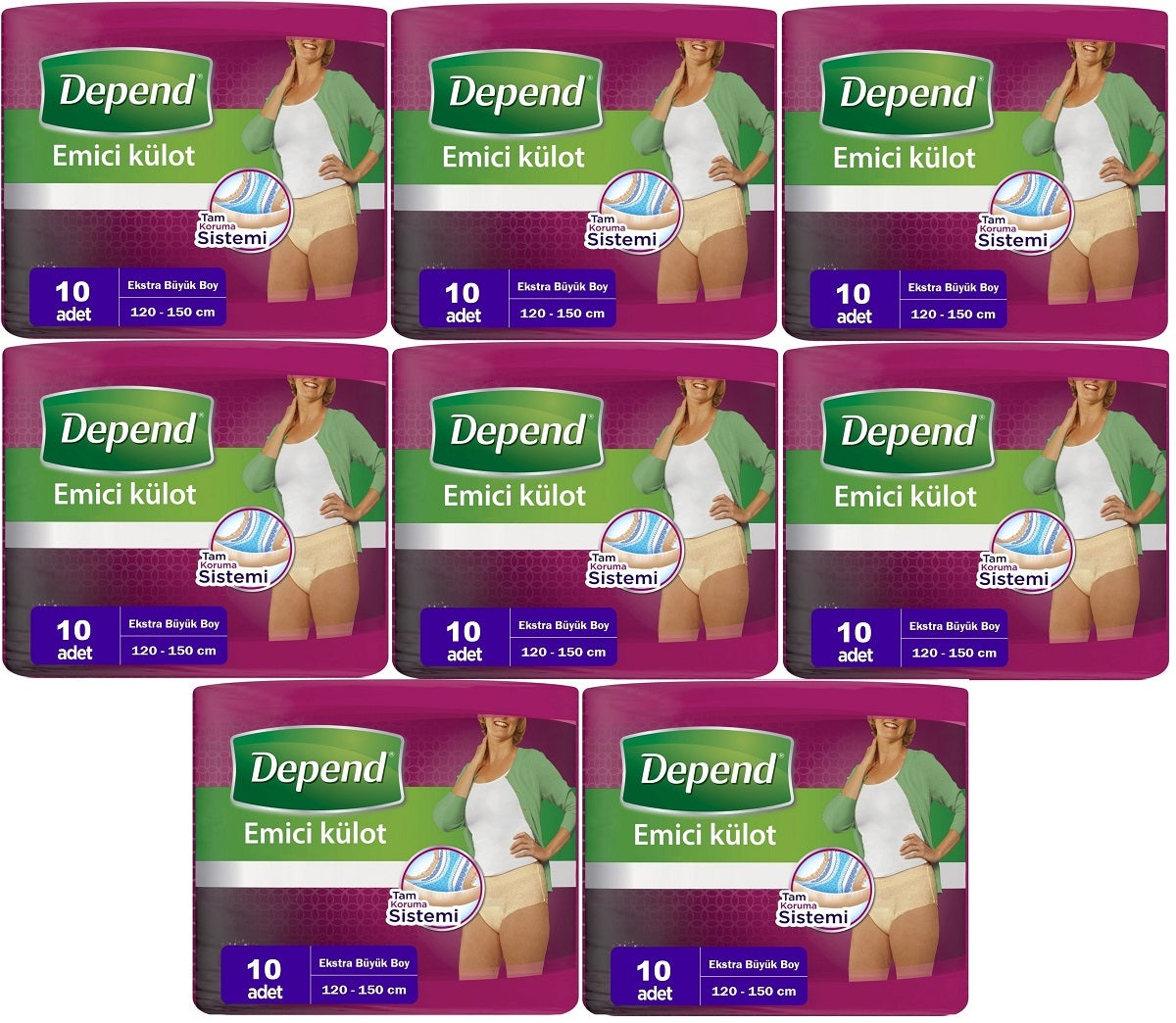 Depend Emici Külot Yetişkin Bezi XL - Extra Büyük Kadın 80 Adet (8PK*10)