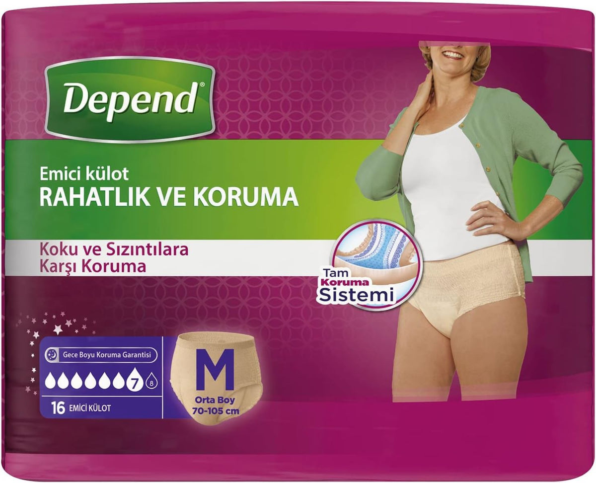 Depend Emici Külot Yetişkin Bezi Avantaj Pk Orta Kadın (16 Adet)