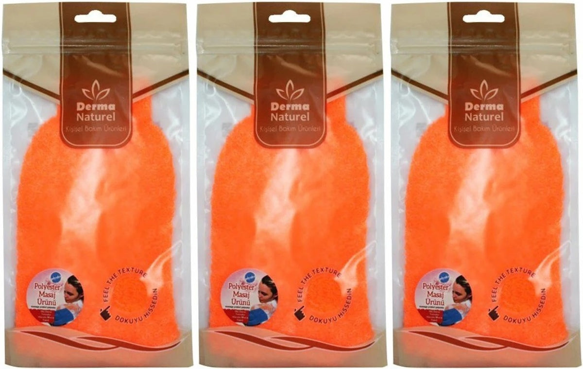 Derma Naturel Banyo Eldiveni Renkli MS-05 (3 Lü Set)