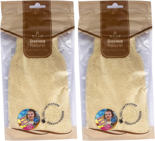 Derma Naturel Bebek Banyo Eldiveni Hassas Ciltlere Özel (15*24CM) MS-01 (2 Li Set)