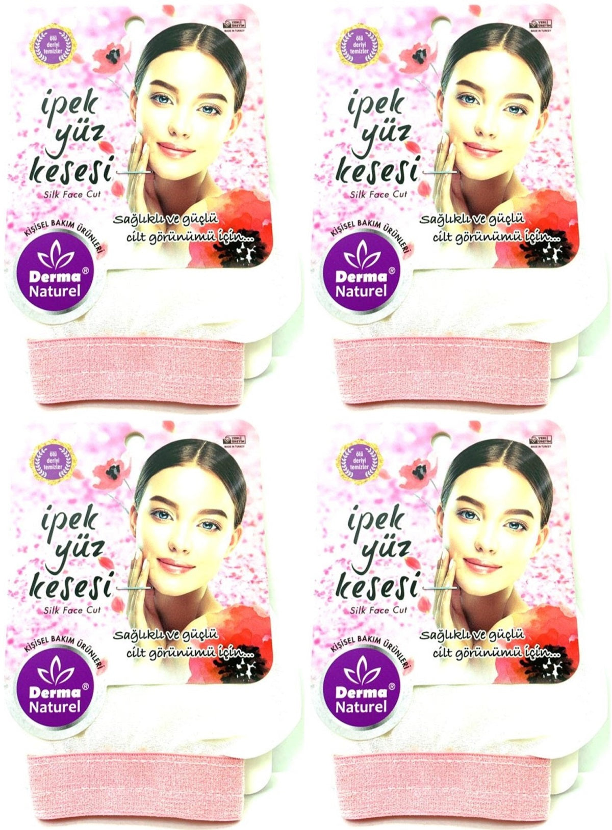 Derma Naturel İpek Yüz Kesesi MS-31 (4 Lü Set)