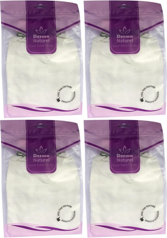 Derma Naturel Krep Lastikli Kese MS-20 (4 Lü Set)