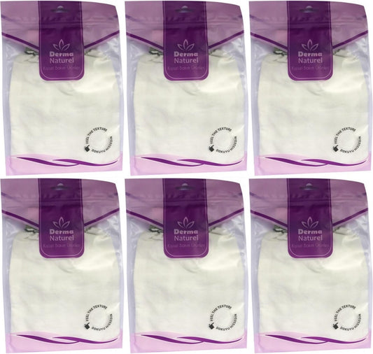 Derma Naturel Krep Lastikli Kese MS-20 (6 Lı Set)