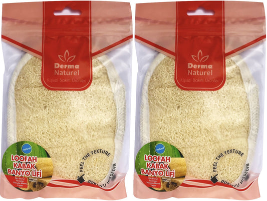 Derma Naturel Loofah Kabak Banyo ve Yüz Lifi (15*24CM) MS-10 (2 Li Set)