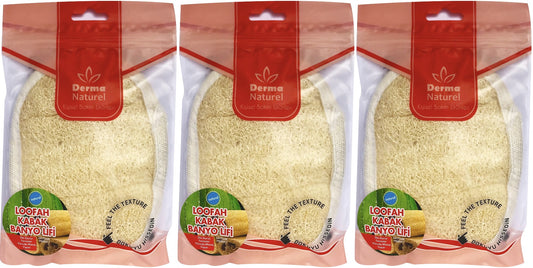 Derma Naturel Loofah Kabak Banyo ve Yüz Lifi (15*24CM) MS-10 (3 Lü Set)