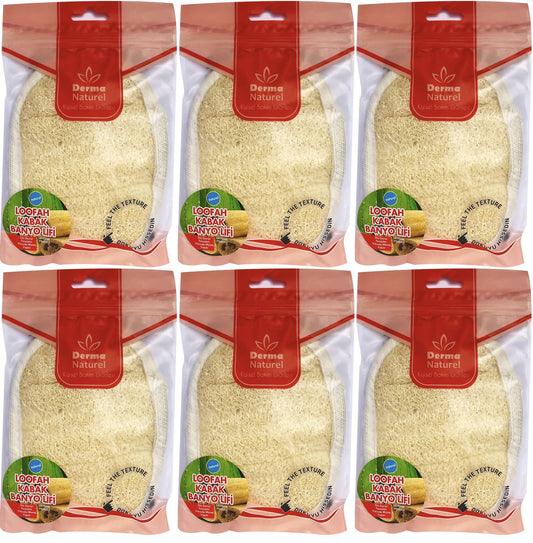 Derma Naturel Loofah Kabak Banyo ve Yüz Lifi (15*24CM) MS-10 (6 Lı Set)