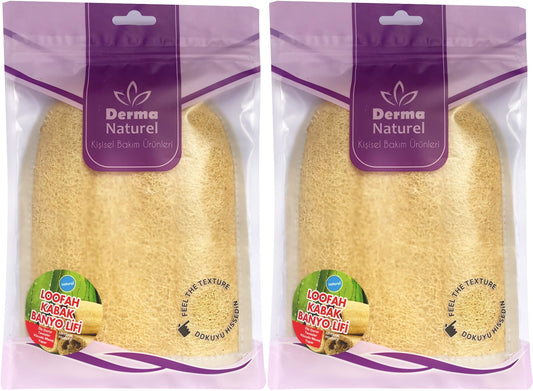 Derma Naturel Loofah Kabak Havlu Banyo Eldiveni (15*24CM) MS-11 (2 Li Set)