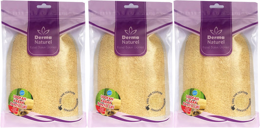 Derma Naturel Loofah Kabak Havlu Banyo Eldiveni (15*24CM) MS-11 (3 Lü Set)