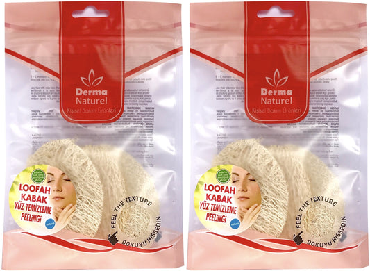 Derma Naturel Loofah Yüz Temizleme (Sivilce ve Siyah Noklar için) Peeling MS-06 (2 Li Set)
