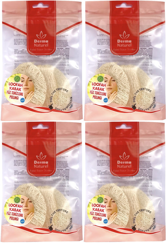 Derma Naturel Loofah Yüz Temizleme (Sivilce ve Siyah Noklar için) Peeling MS-06 (4 Lü Set)