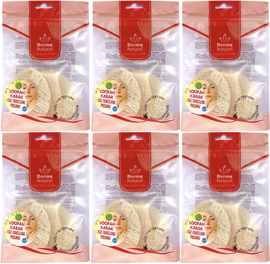 Derma Naturel Loofah Yüz Temizleme (Sivilce ve Siyah Noklar için) Peeling MS-06 (6 Lı Set)