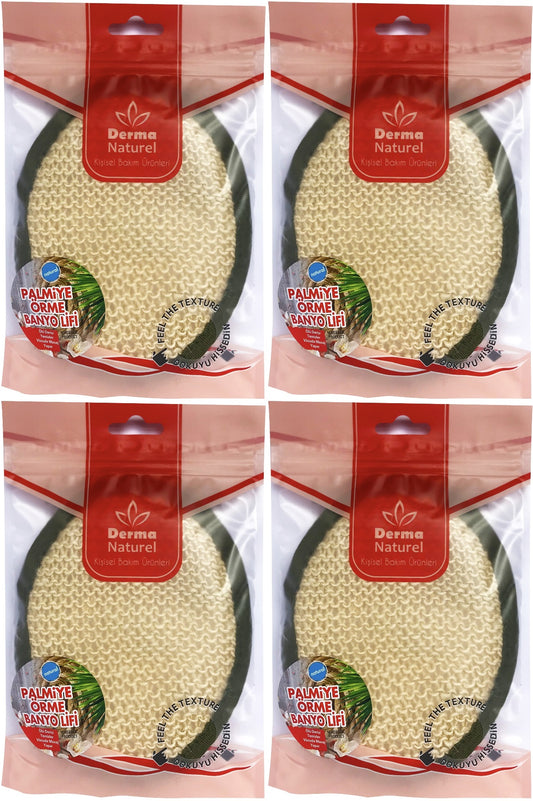 Derma Naturel Örme Banyo Yüz Lifi (15*24CM) MS-02 (4 Lü Set)