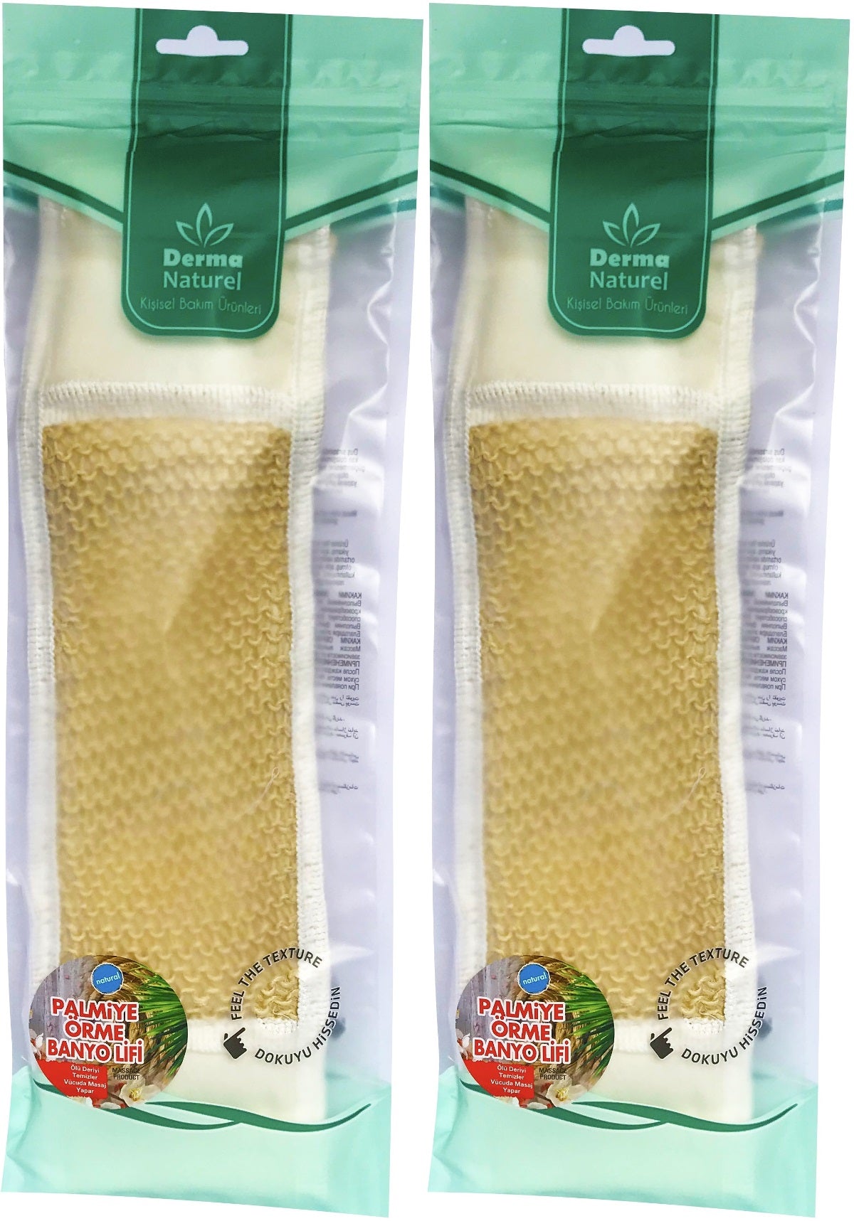 Derma Naturel Palmiye Örme İpli Banyo Kemeri (8*24CM) (2 Li Set)