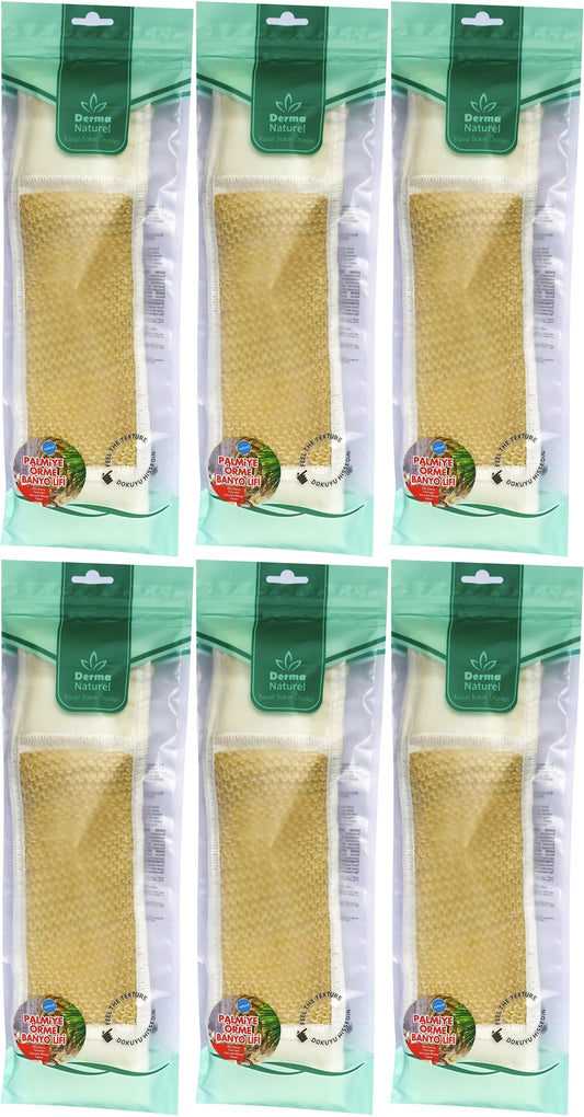 Derma Naturel Palmiye Örme İpli Banyo Kemeri (8*24CM) (6 Lı Set)