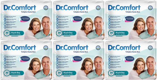 Dr.Comfort Yetişkin Bezi Bel Bantlı Tekstil Yüzeyli  L - Büyük - Large 180 Adet