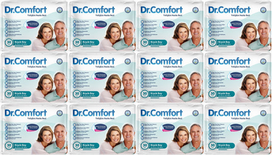 Dr.Comfort Yetişkin Bezi Bel Bantlı Tekstil Yüzeyli  L - Büyük - Large 360 Adet