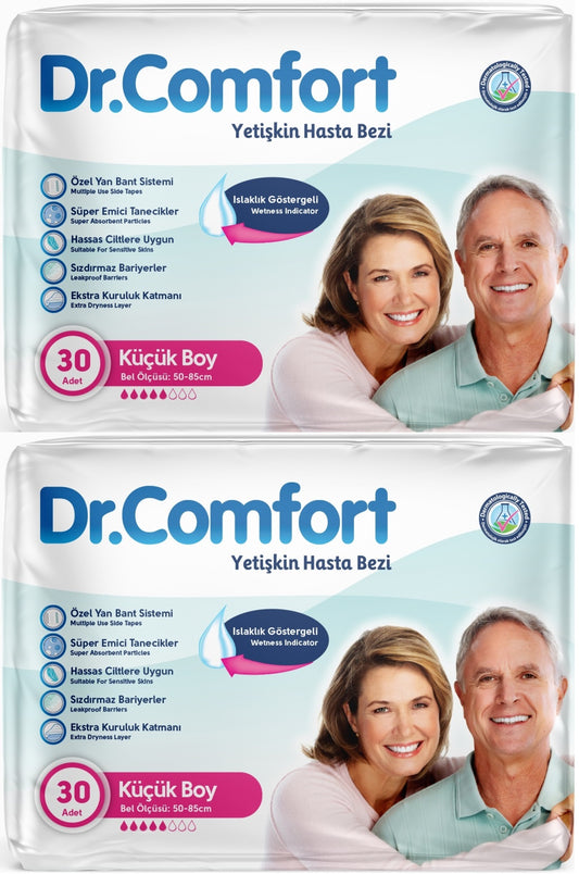 Dr.Comfort Yetişkin Bezi Bel Bantlı Tekstil Yüzeyli  M - Orta - Medium 60 Adet