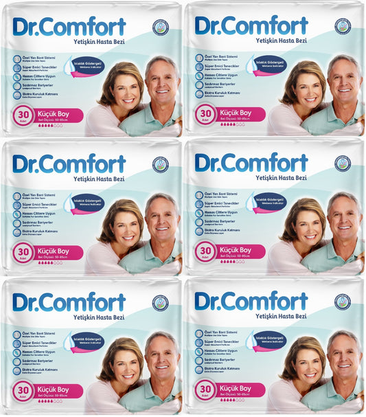 Dr.Comfort Yetişkin Bezi Bel Bantlı Tekstil Yüzeyli S - Küçük - Small 180 Adet