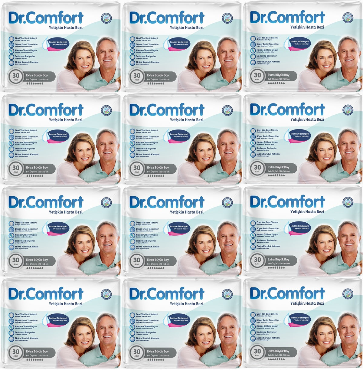 Dr.Comfort Yetişkin Bezi Bel Bantlı Tekstil Yüzeyli  XL - Ekstra Büyük 360 Adet