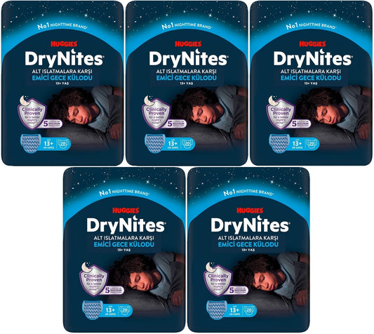 Drynites Emici Gece Külodu/Külot Bez Erkek 13+ Yaş (48-60KG) X Large 100 Adet Mega Pk (5PK*20)