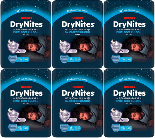 Drynites Emici Gece Külodu/Külot Bez Erkek 13+ Yaş (48-60KG) X Large 120 Adet Mega Pk (6PK*20)