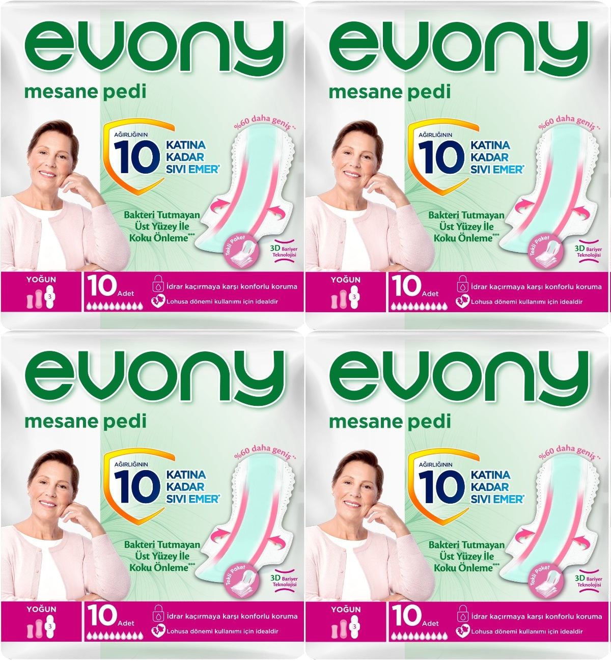 Evony Günlük Mesane Pedi Yoğun 40 Adet (4PK*10)