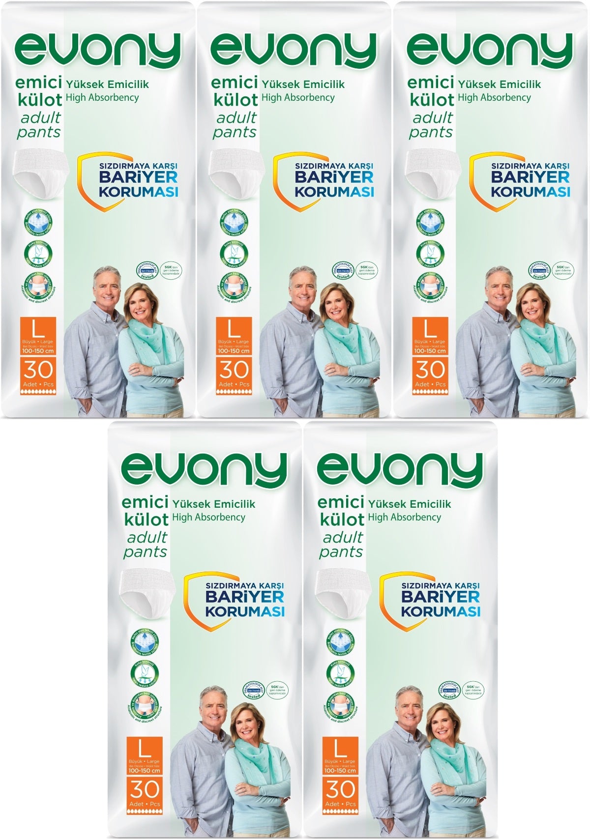 Evony Yetişkin Bezi Emici Külot L - Büyük - Large 150 Adet