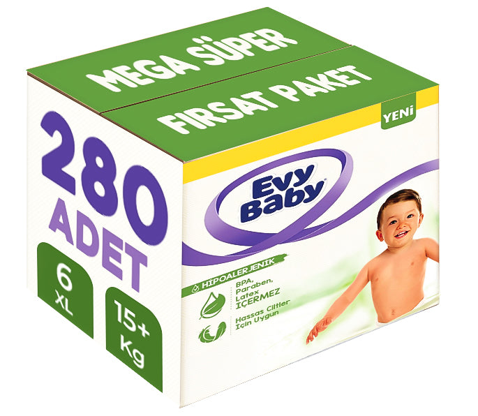 Evy Baby Bebek Bezi 6 Beden 15+ KG Ekstra large 280 Adet MeGa Süper Fırsat Pk