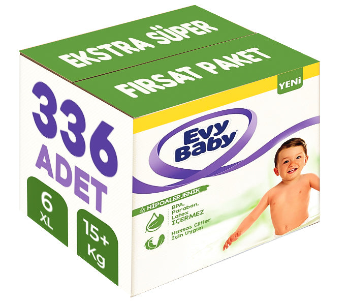 Evy Baby Bebek Bezi 6 Beden 15+ KG Ekstra large 336 Adet Ekstra Süper Fırsat Pk