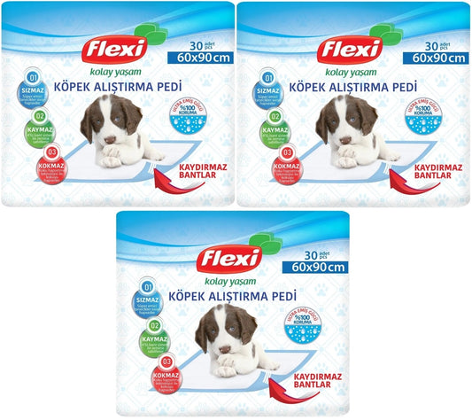 Flexi Evcil Hayvan Köpek Alıştırma Tuvalet Eğitim Pedi 60*90 CM 90 Adet