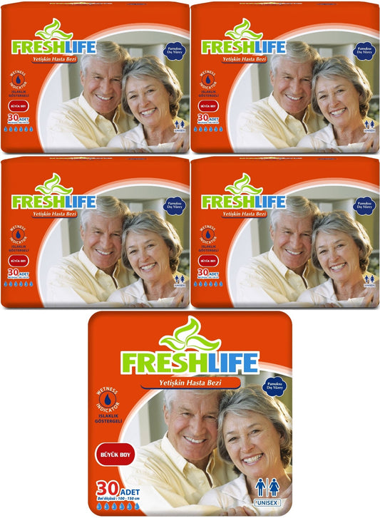 FreshLife Yetişkin Bezi Bel Bantlı L - Large - Büyük 150 Adet (5PK*30)