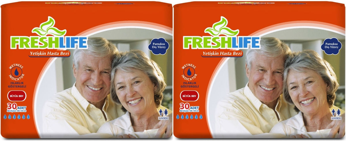 FreshLife Yetişkin Bezi Bel Bantlı L - Large - Büyük 60 Adet (2PK*30)