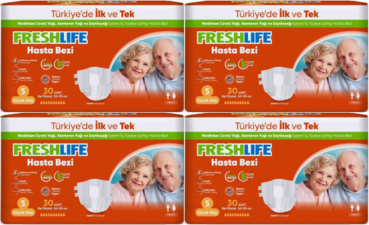 FreshLife Yetişkin Bezi Bel Bantlı S - Küçük - Small 120 Adet (4PK*30)