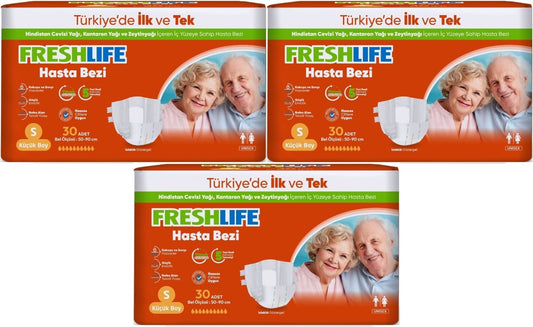 FreshLife Yetişkin Bezi Bel Bantlı S - Küçük - Small 90 Adet (3PK*30)