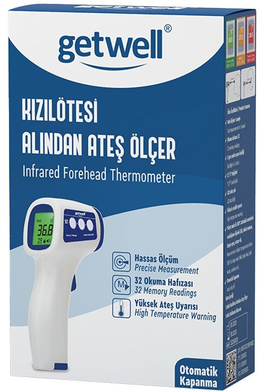 Getwell Ateş Ölçer Kızıl Ötesi Alından - Temassız - Uzaktan (Yetişkin & Bebek & Çocuk)