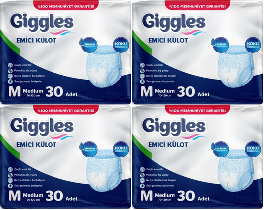 Giggles Yetişkin Bezi Emici Külot M-Orta Medium 120 Adet (4PK*30)