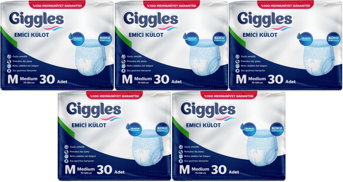Giggles Yetişkin Bezi Emici Külot M-Orta Medium 150 Adet (5PK*30)