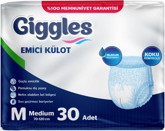 Giggles Yetişkin Bezi Emici Külot M-Orta Medium 30 Adet Tekli Pk