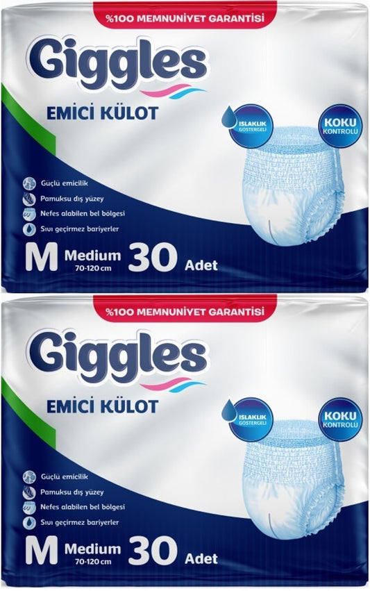 Giggles Yetişkin Bezi Emici Külot M-Orta Medium 60 Adet (2PK*30)
