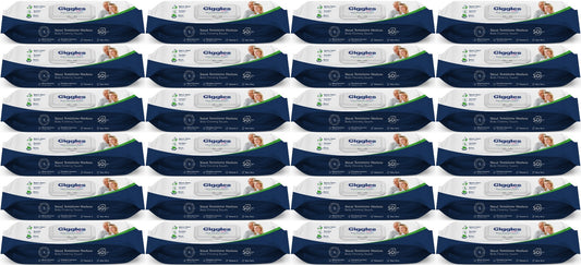 Giggles Yetişkin Vücut Temizleme Islak Mendil Havlu 1200 Yaprak XL (Beyaz Sabun Kokulu) (24PK*50)
