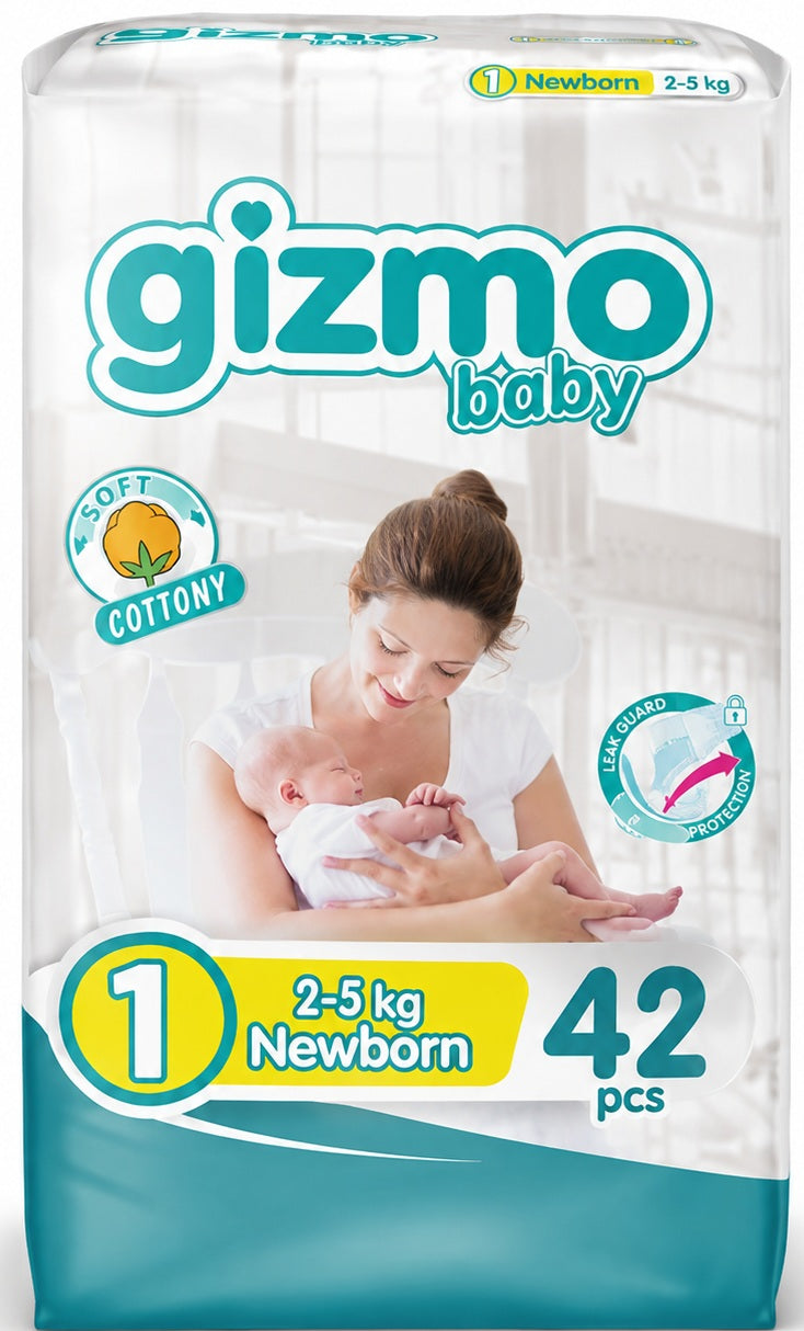 Gizmo Bebek Bezi 1 Beden 3-6 KG Yenidoğan 42 Adet Ekonomik Pk