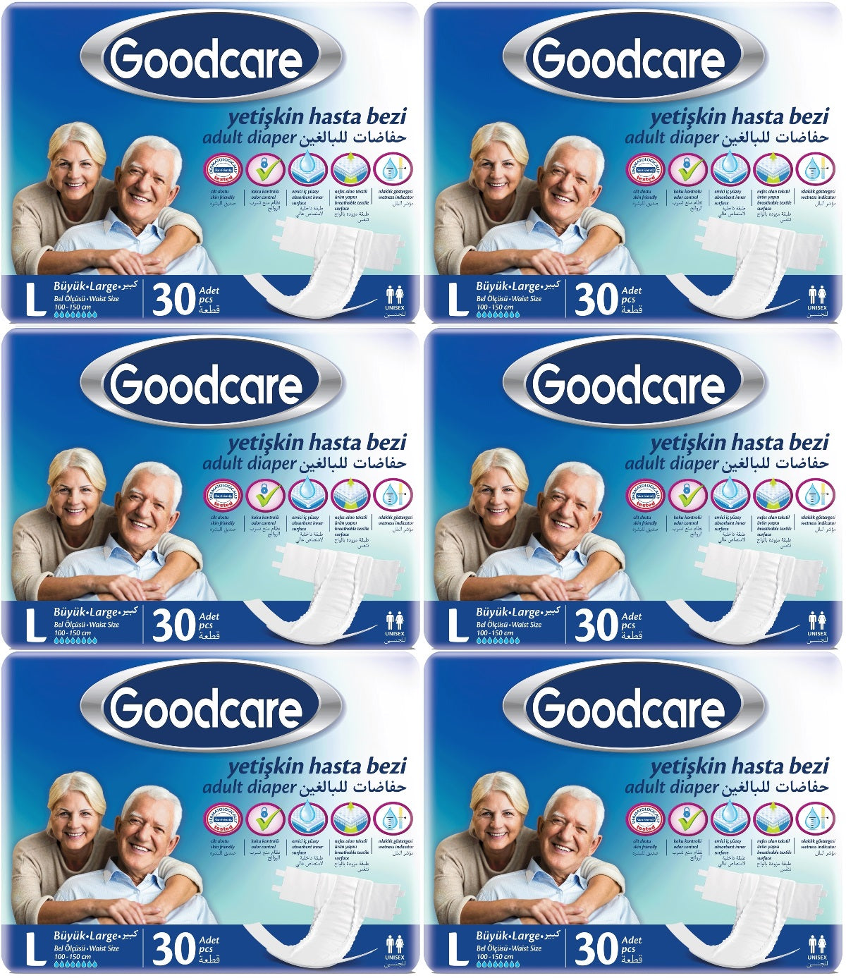 Goodcare Yetişkin Bezi Bel Bantlı Tekstil Yüzey L - Large - Büyük 180 Adet