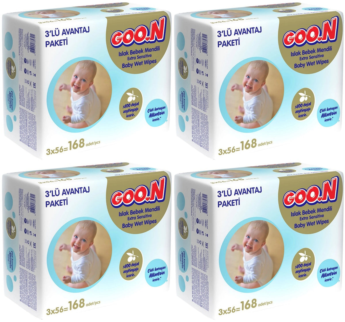 Goon Islak Havlu Mendil 56 Yaprak Sensitive Hassas Cilt 12 Li Set (4PK*3) 672 Yaprak